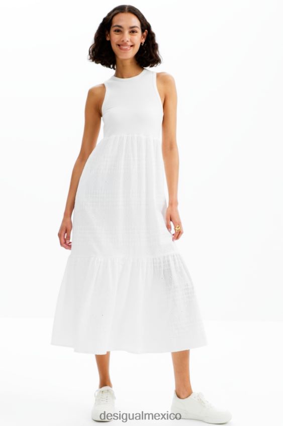 Desigual mujer vestido largo combinado bordado VZ26R0745 ropa