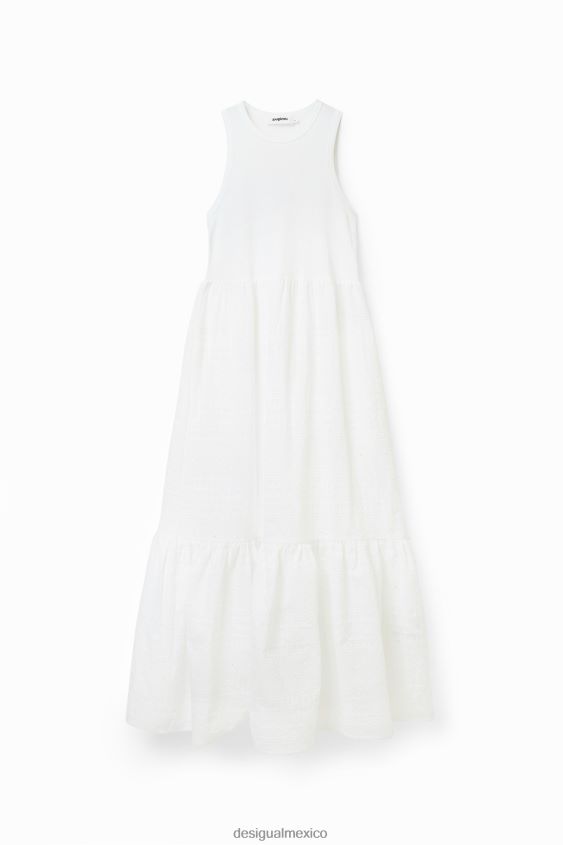 Desigual mujer vestido largo combinado bordado VZ26R0745 ropa