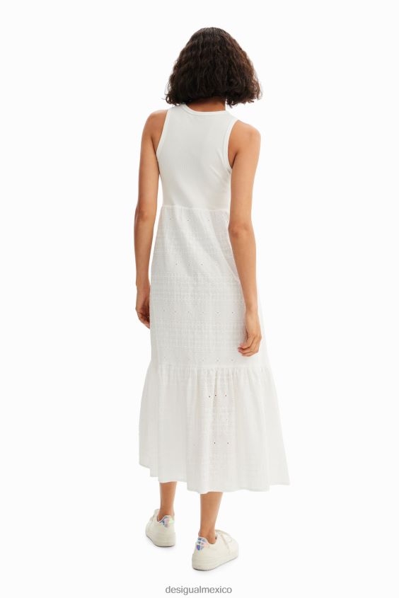 Desigual mujer vestido largo combinado bordado VZ26R0745 ropa