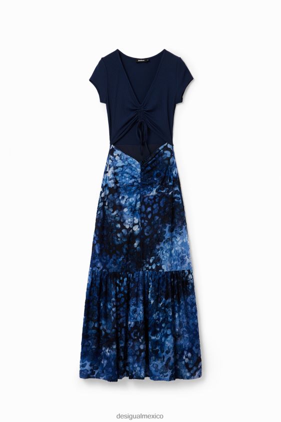 Desigual mujer vestido largo combinado textura animal print VZ26R0591 ropa