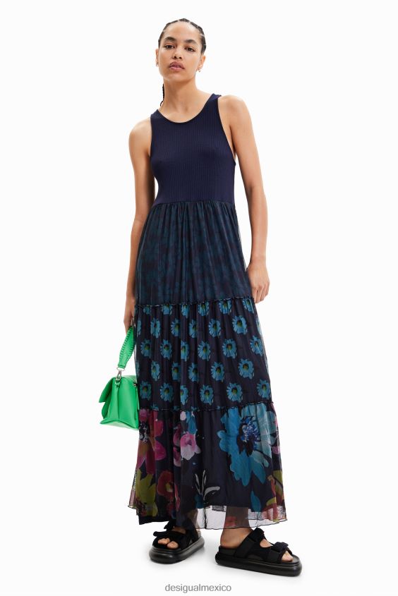 Desigual mujer vestido largo combinado tul VZ26R04 ropa