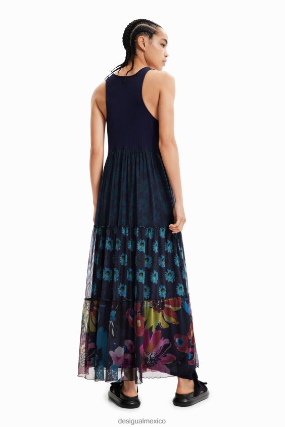 Desigual mujer vestido largo combinado tul VZ26R04 ropa