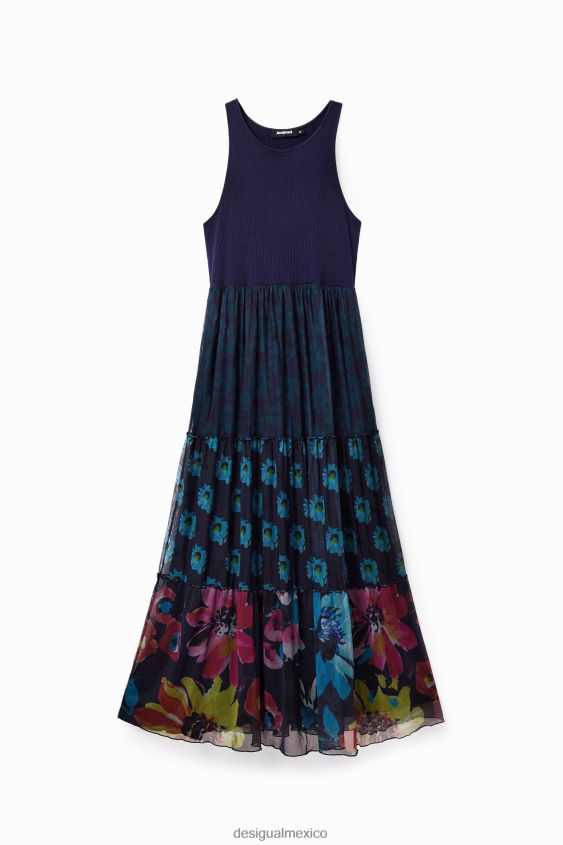 Desigual mujer vestido largo combinado tul VZ26R04 ropa