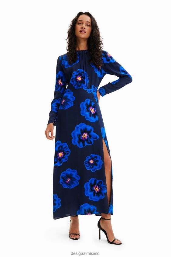 Desigual mujer vestido largo con abertura floral VZ26R0957 ropa