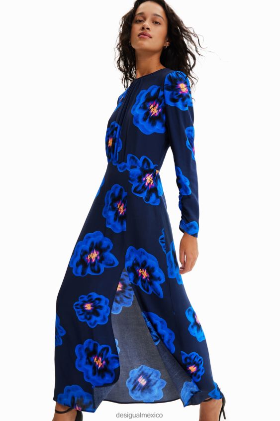 Desigual mujer vestido largo con abertura floral VZ26R0957 ropa