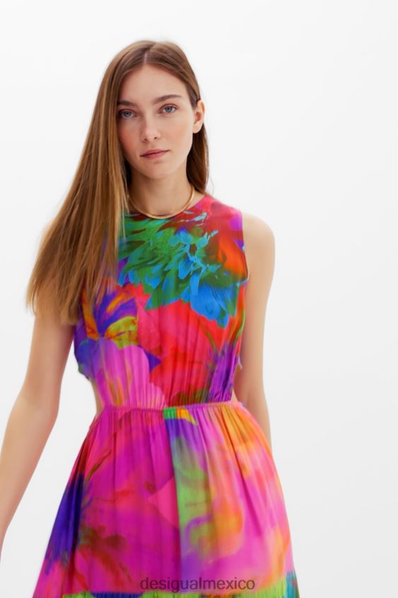 Desigual mujer vestido largo con aberturas florales VZ26R0403 ropa