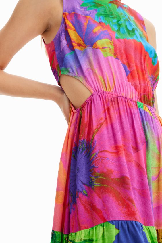 Desigual mujer vestido largo con aberturas florales VZ26R0403 ropa