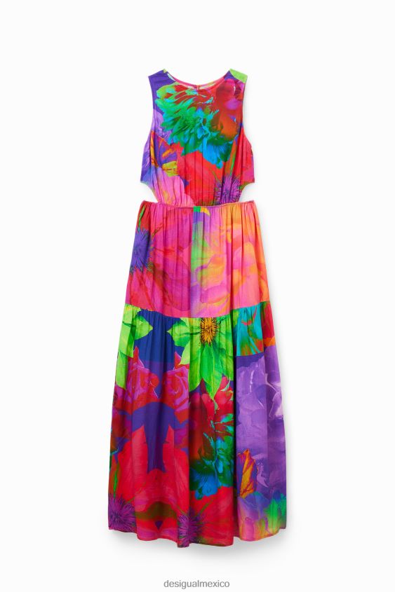 Desigual mujer vestido largo con aberturas florales VZ26R0403 ropa