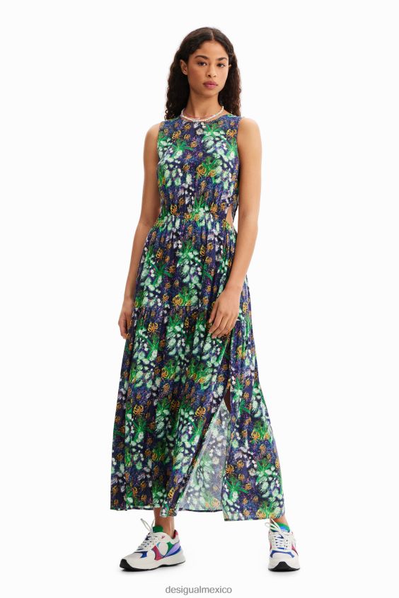 Desigual mujer vestido largo con aberturas naturales VZ26R0579 ropa