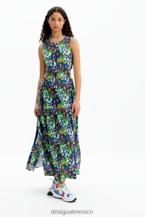Desigual mujer vestido largo con aberturas naturales VZ26R0579 ropa