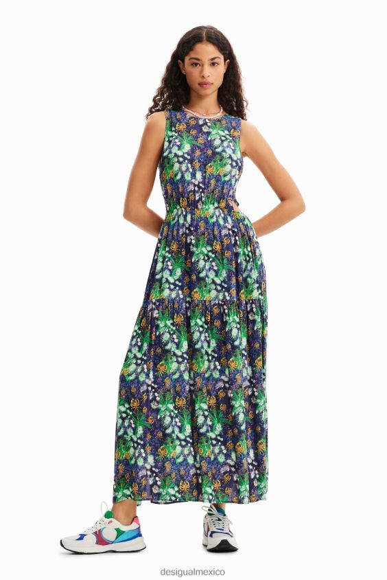 Desigual mujer vestido largo con aberturas naturales VZ26R0579 ropa