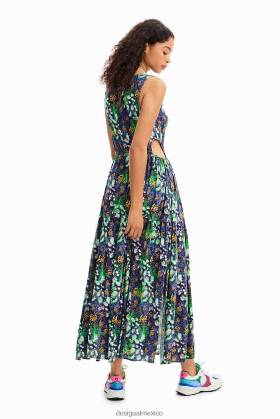 Desigual mujer vestido largo con aberturas naturales VZ26R0579 ropa