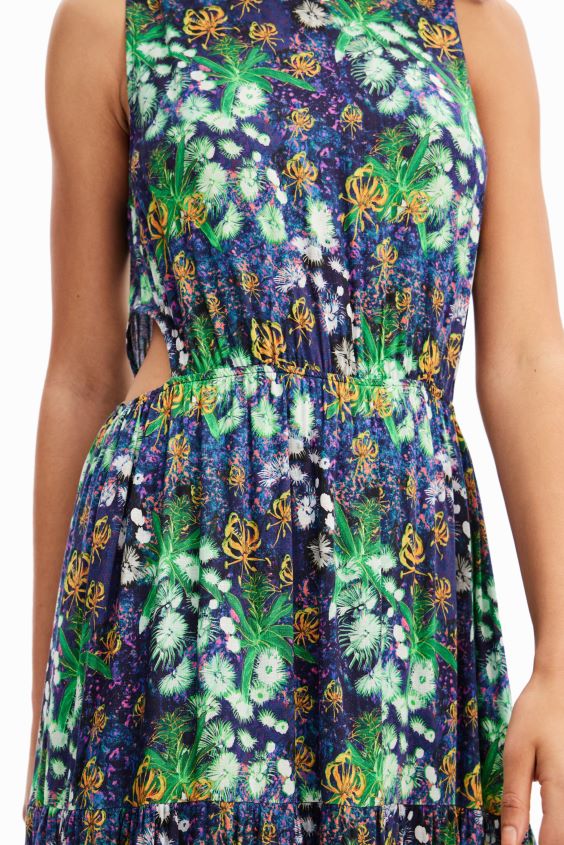 Desigual mujer vestido largo con aberturas naturales VZ26R0579 ropa