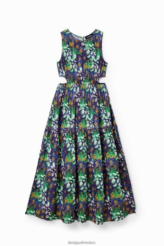 Desigual mujer vestido largo con aberturas naturales VZ26R0579 ropa