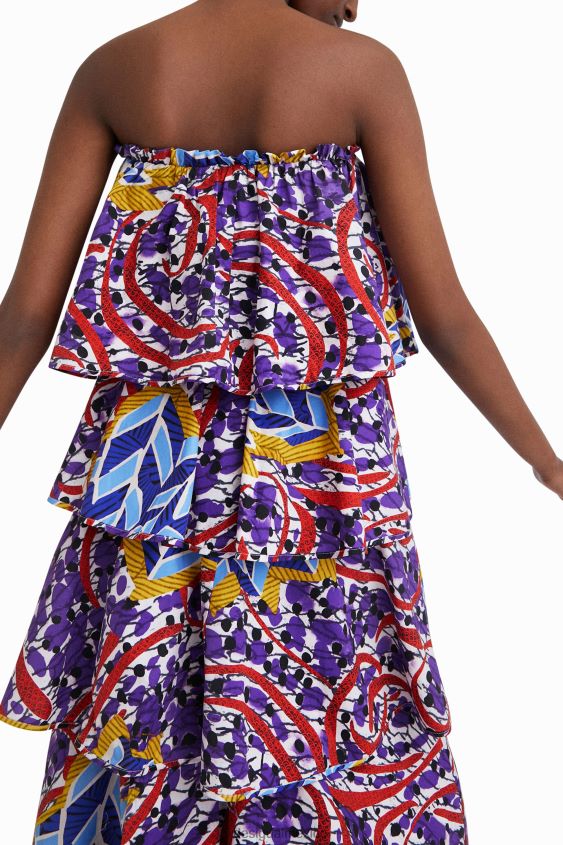 Desigual mujer vestido largo con volantes de stella jean VZ26R0778 ropa