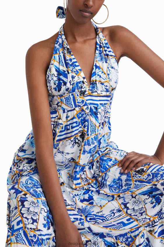 Desigual mujer vestido largo halter stella jean VZ26R01041 ropa