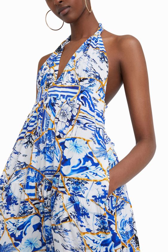 Desigual mujer vestido largo halter stella jean VZ26R01041 ropa