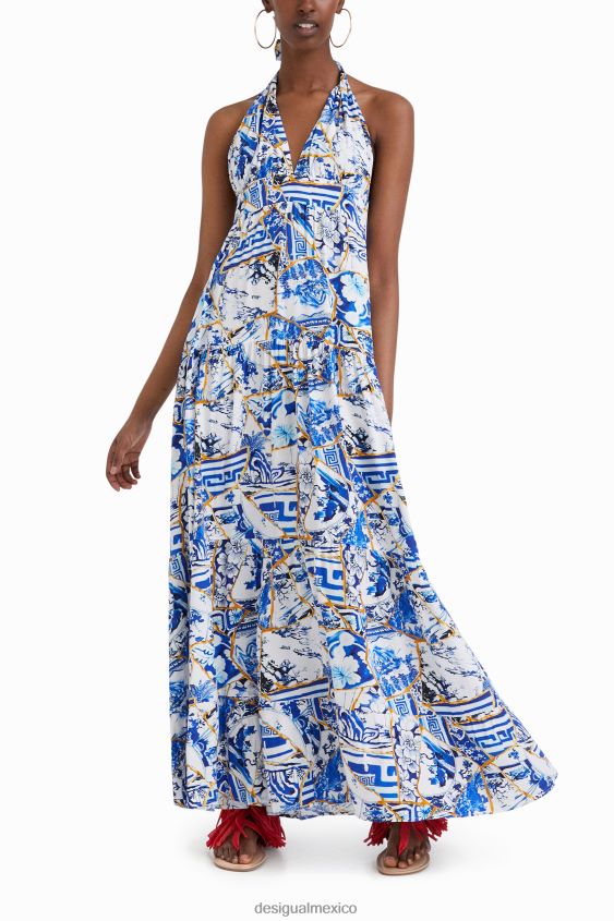 Desigual mujer vestido largo halter stella jean VZ26R01041 ropa