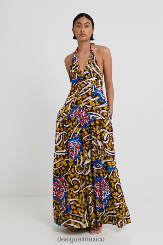 Desigual mujer vestido largo halter stella jean VZ26R0707 ropa