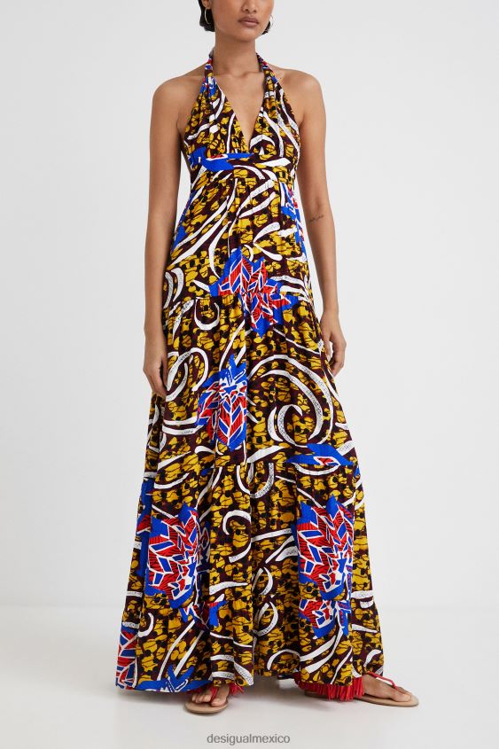 Desigual mujer vestido largo halter stella jean VZ26R0707 ropa