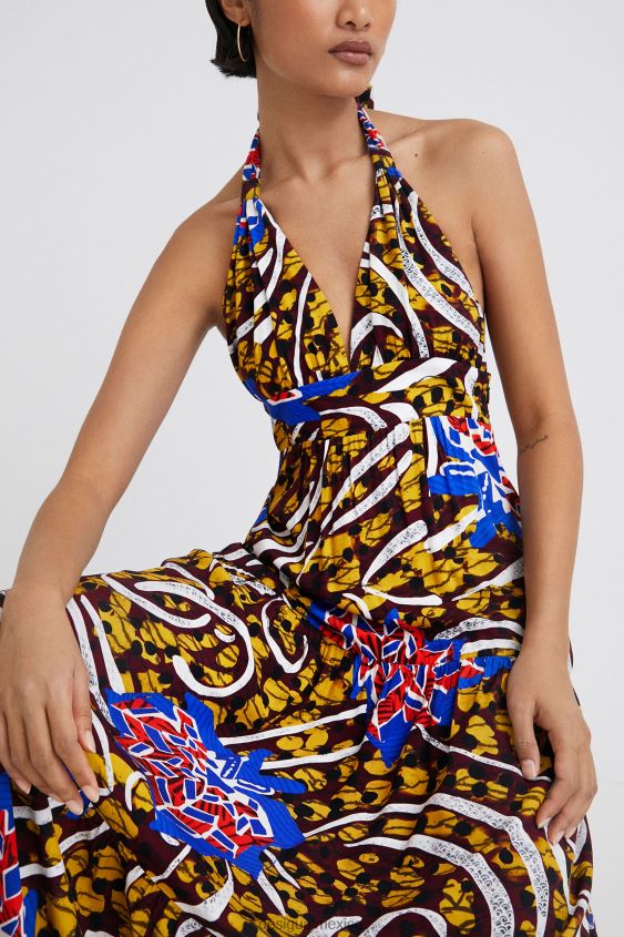 Desigual mujer vestido largo halter stella jean VZ26R0707 ropa