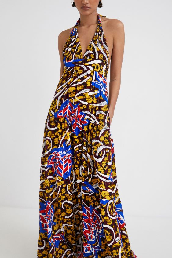 Desigual mujer vestido largo halter stella jean VZ26R0707 ropa