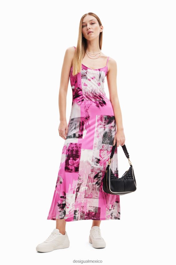 Desigual mujer vestido lencero midi collage VZ26R0985 ropa