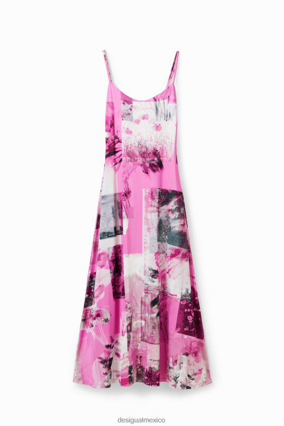 Desigual mujer vestido lencero midi collage VZ26R0985 ropa