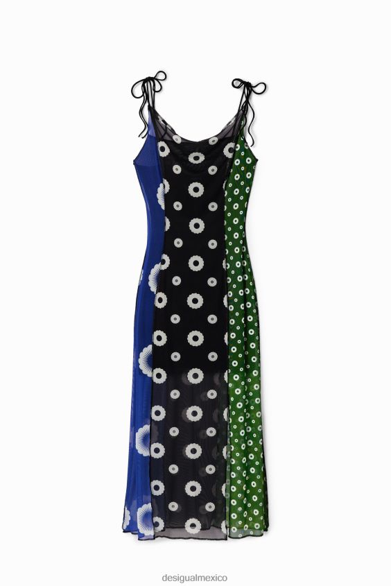 Desigual mujer vestido lencero midi con estampado geométrico VZ26R077 ropa