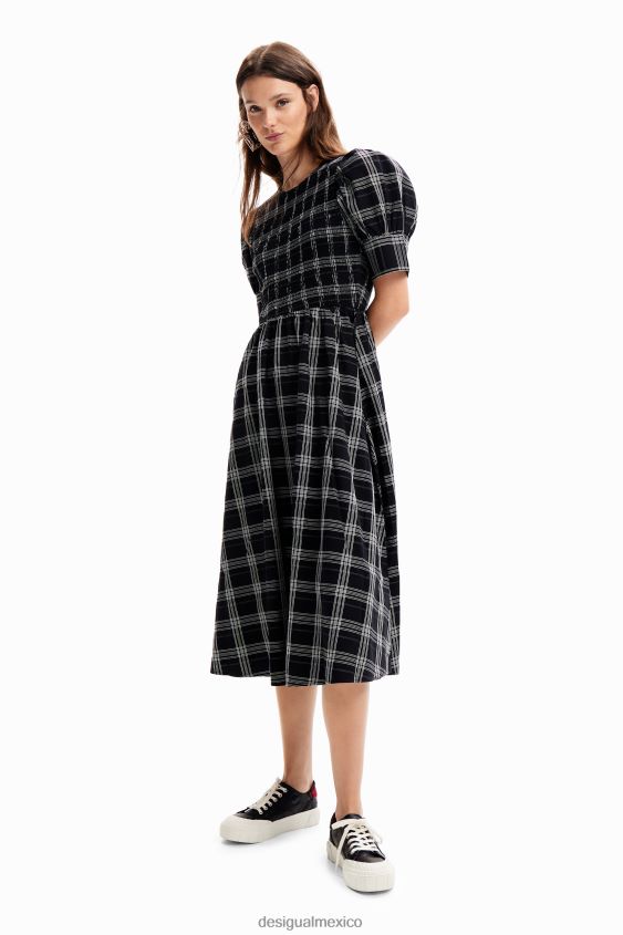 Desigual mujer vestido midi a cuadros VZ26R0214 ropa
