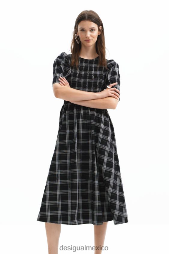 Desigual mujer vestido midi a cuadros VZ26R0214 ropa