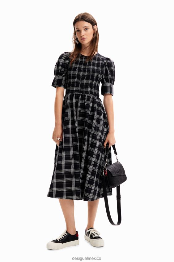 Desigual mujer vestido midi a cuadros VZ26R0214 ropa