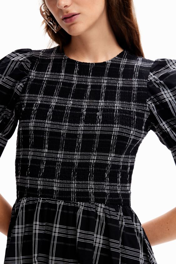 Desigual mujer vestido midi a cuadros VZ26R0214 ropa