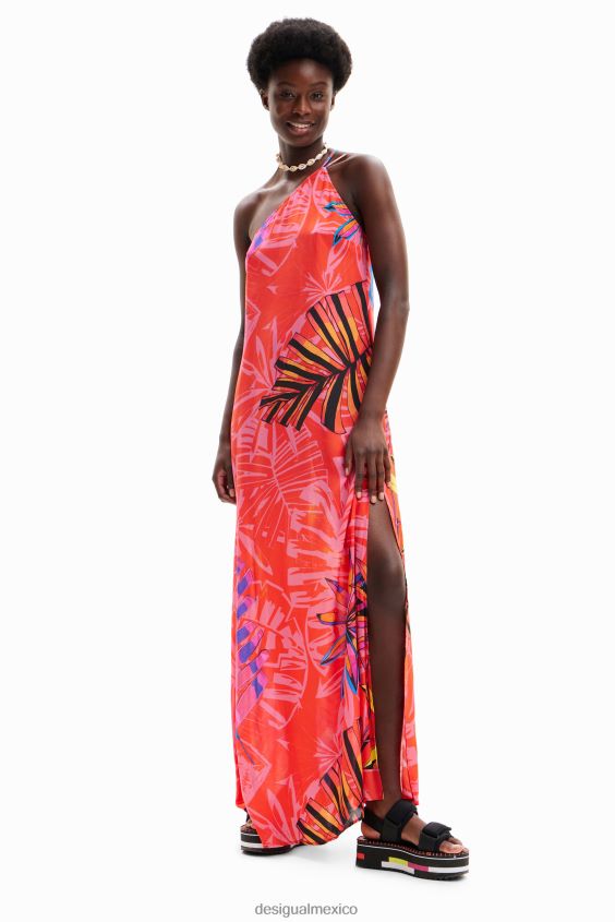 Desigual mujer vestido midi asimétrico tropical VZ26R0550 ropa