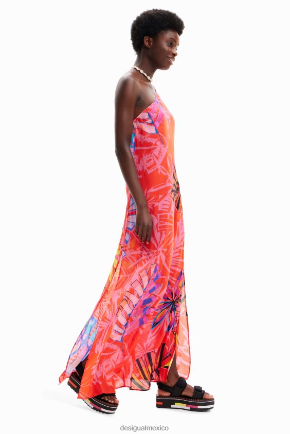 Desigual mujer vestido midi asimétrico tropical VZ26R0550 ropa