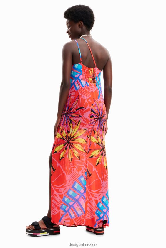 Desigual mujer vestido midi asimétrico tropical VZ26R0550 ropa