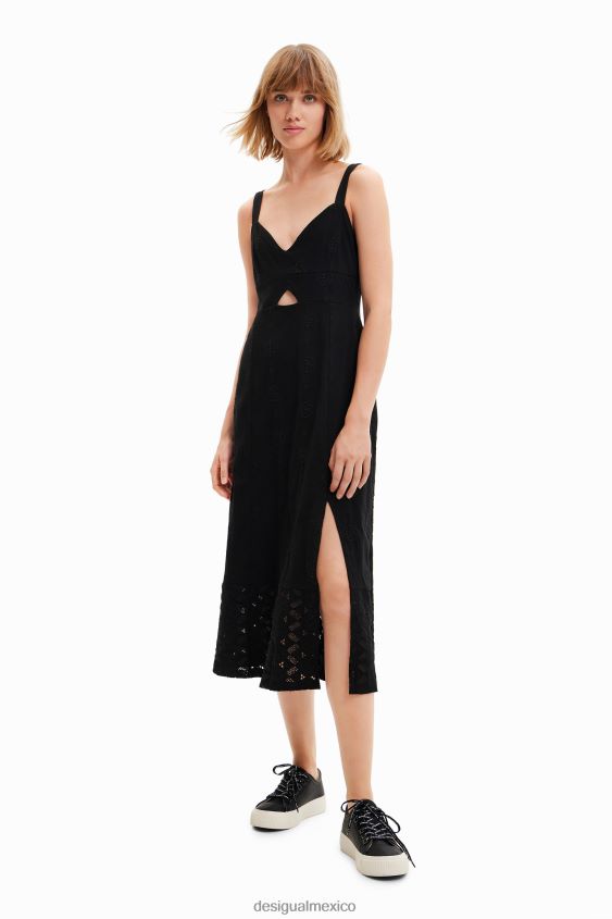 Desigual mujer vestido midi bordado VZ26R0699 ropa