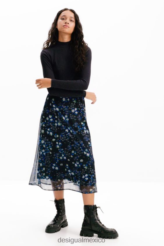 Desigual mujer vestido midi combinado con flores VZ26R0271 ropa