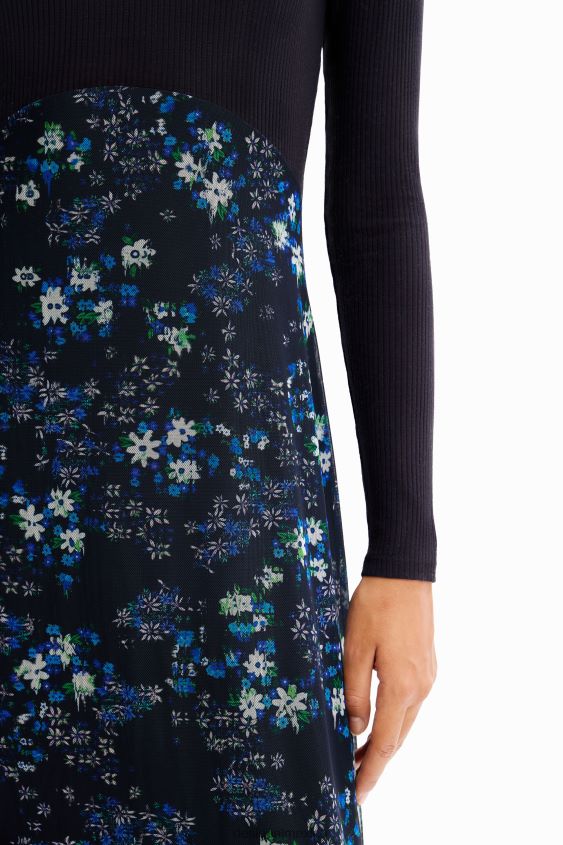Desigual mujer vestido midi combinado con flores VZ26R0271 ropa