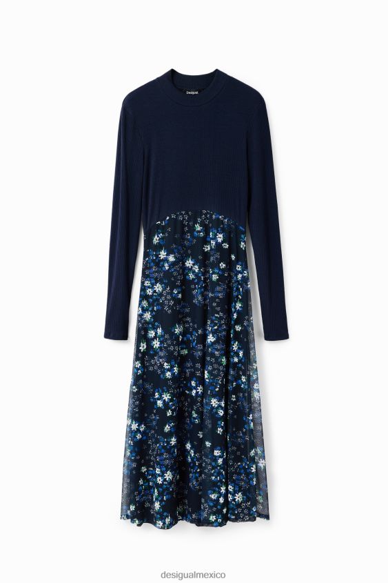 Desigual mujer vestido midi combinado con flores VZ26R0271 ropa