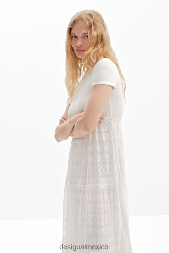 Desigual mujer vestido midi combinado de tul VZ26R0244 ropa