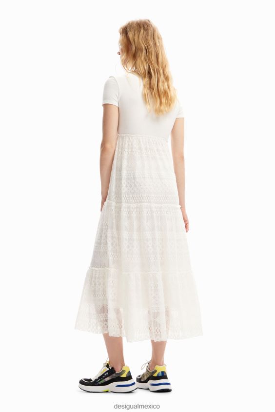 Desigual mujer vestido midi combinado de tul VZ26R0244 ropa