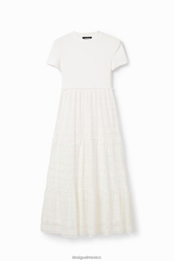 Desigual mujer vestido midi combinado de tul VZ26R0244 ropa