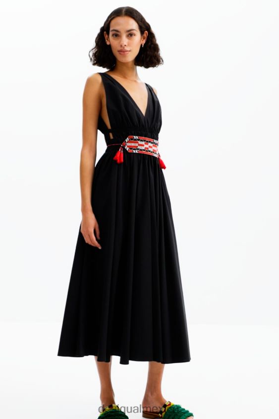 Desigual mujer vestido midi con cinturón stella jean VZ26R0126 ropa