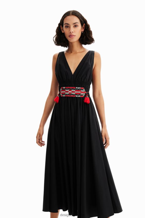 Desigual mujer vestido midi con cinturón stella jean VZ26R0126 ropa