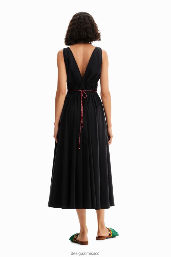 Desigual mujer vestido midi con cinturón stella jean VZ26R0126 ropa