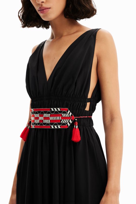 Desigual mujer vestido midi con cinturón stella jean VZ26R0126 ropa