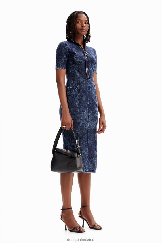 Desigual mujer vestido midi con cremallera VZ26R01143 ropa