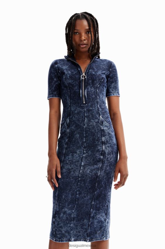 Desigual mujer vestido midi con cremallera VZ26R01143 ropa