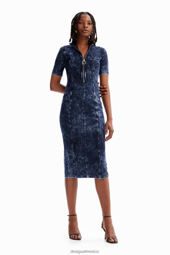 Desigual mujer vestido midi con cremallera VZ26R01143 ropa